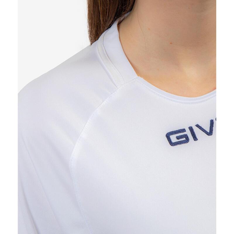 T-Shirt de futebol de poliéster branca Givova Capo