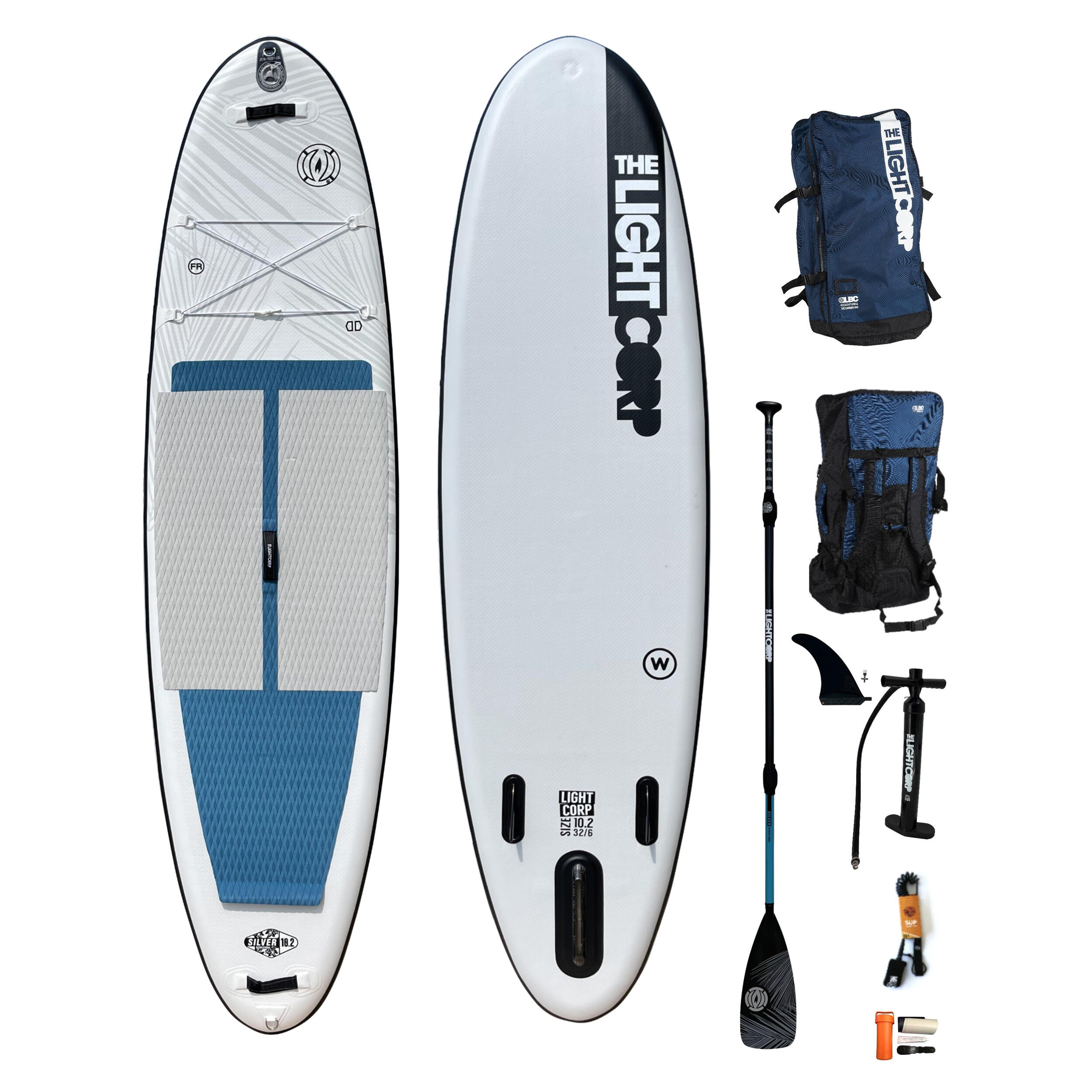 LIGHT BOARD CORP ISUP RS SILVER ALLROUND SET 10´2" x 32" x 6" incl. 3 tlg. Intermediate Carbon Po