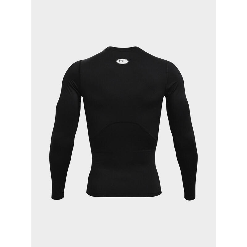 Tricou negru cu mâneci lungi HeatGear® pentru bărbați Under Armour
