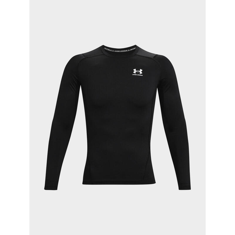 Tricou negru cu mâneci lungi HeatGear® pentru bărbați Under Armour