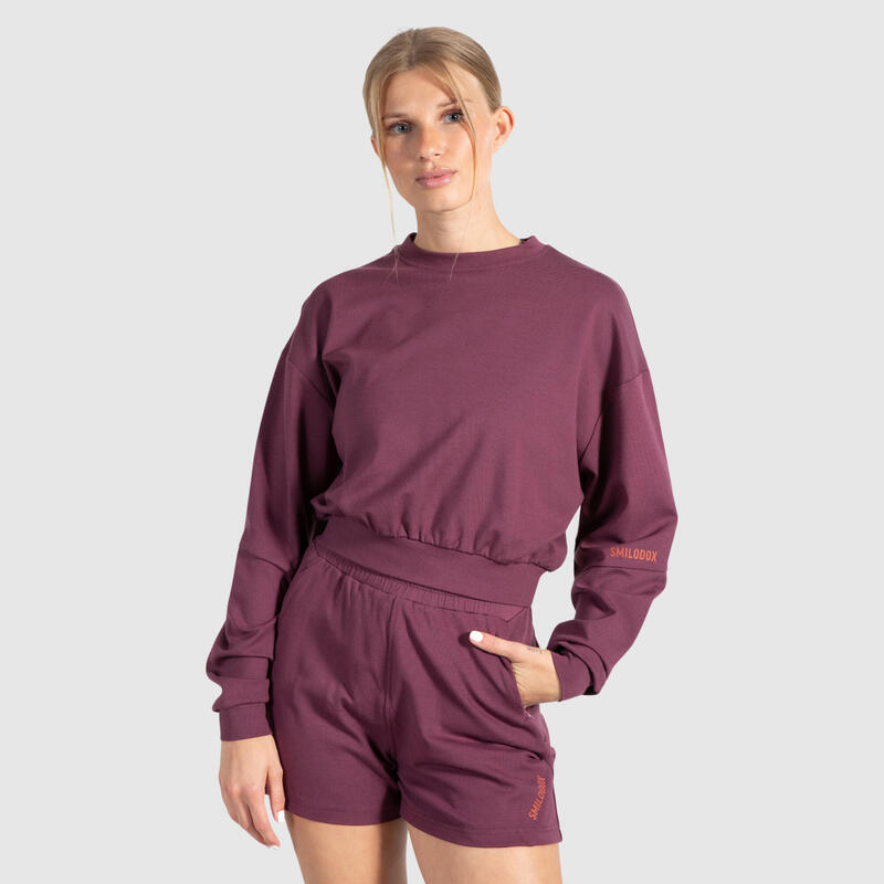 Damen Crop Sweatshirt Althea Violett für Sport & Freizeit