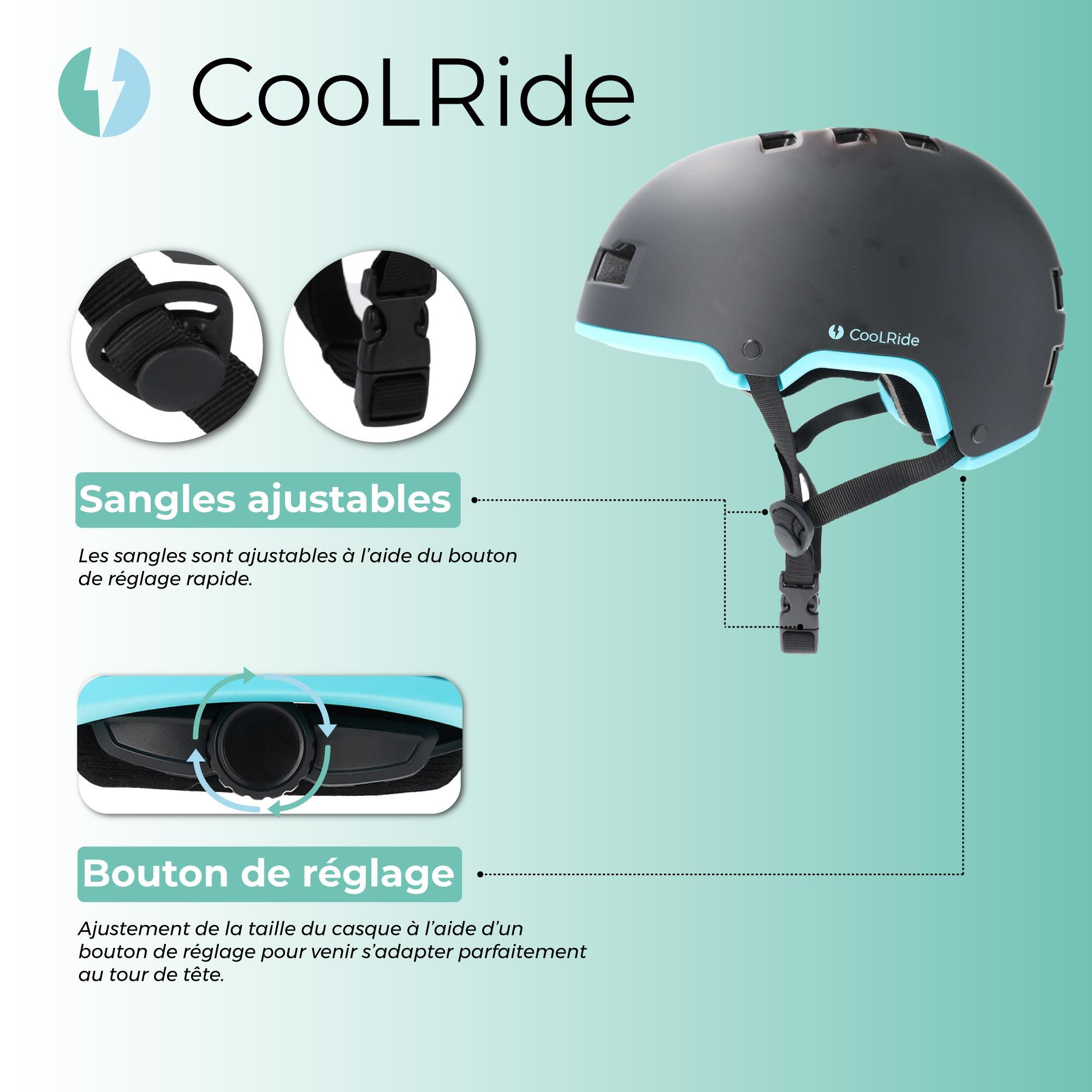 Casque vélo adulte 54-58 cm Multisport Noir/Bleu 2/6