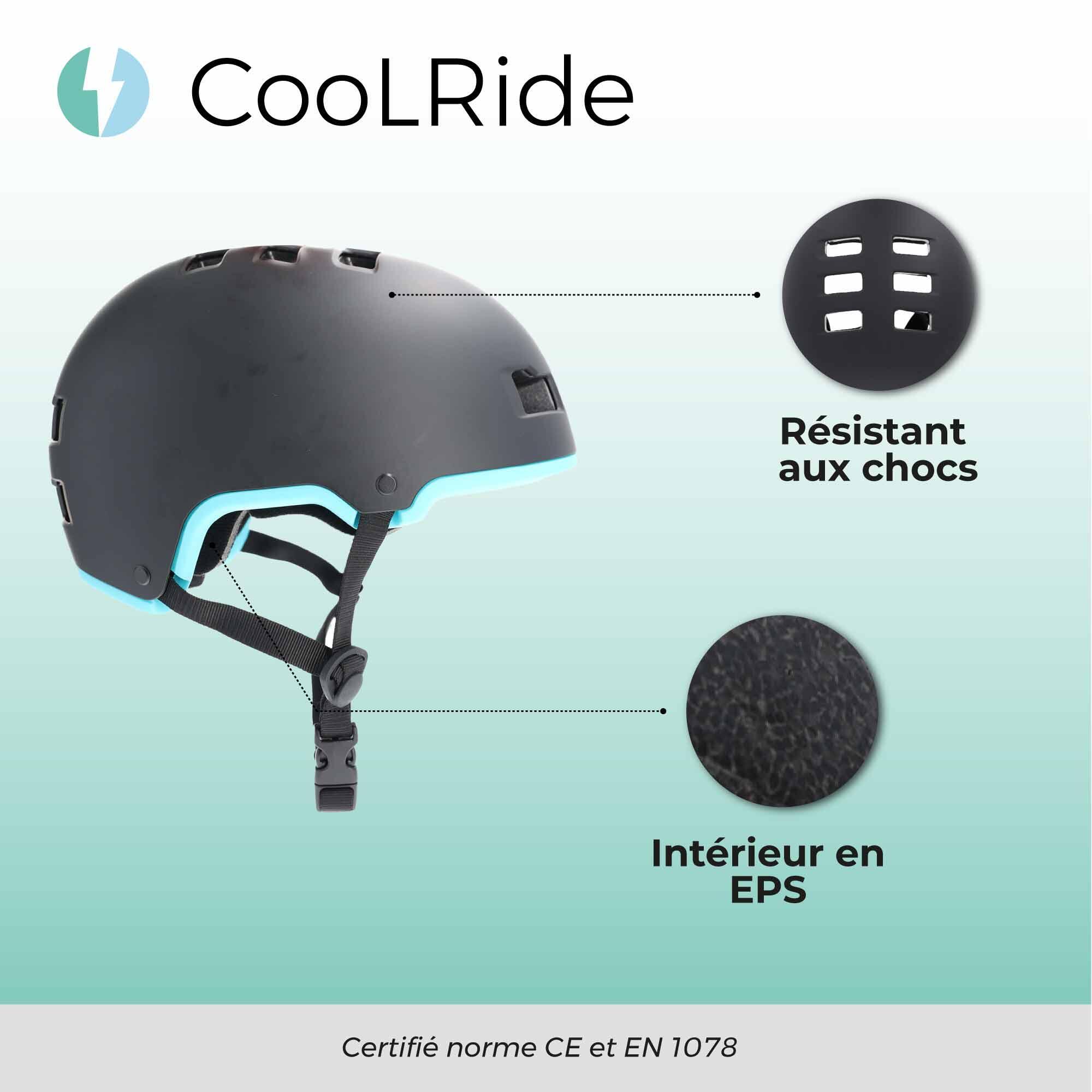 Casque vélo adulte 54-58 cm Multisport Noir/Bleu 3/6