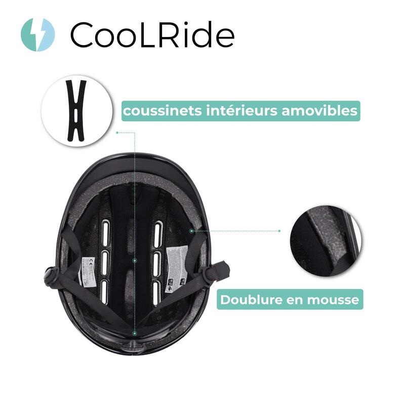 Casque vélo adulte 55-58 cm Multisport Noir mat avec visère intégrée