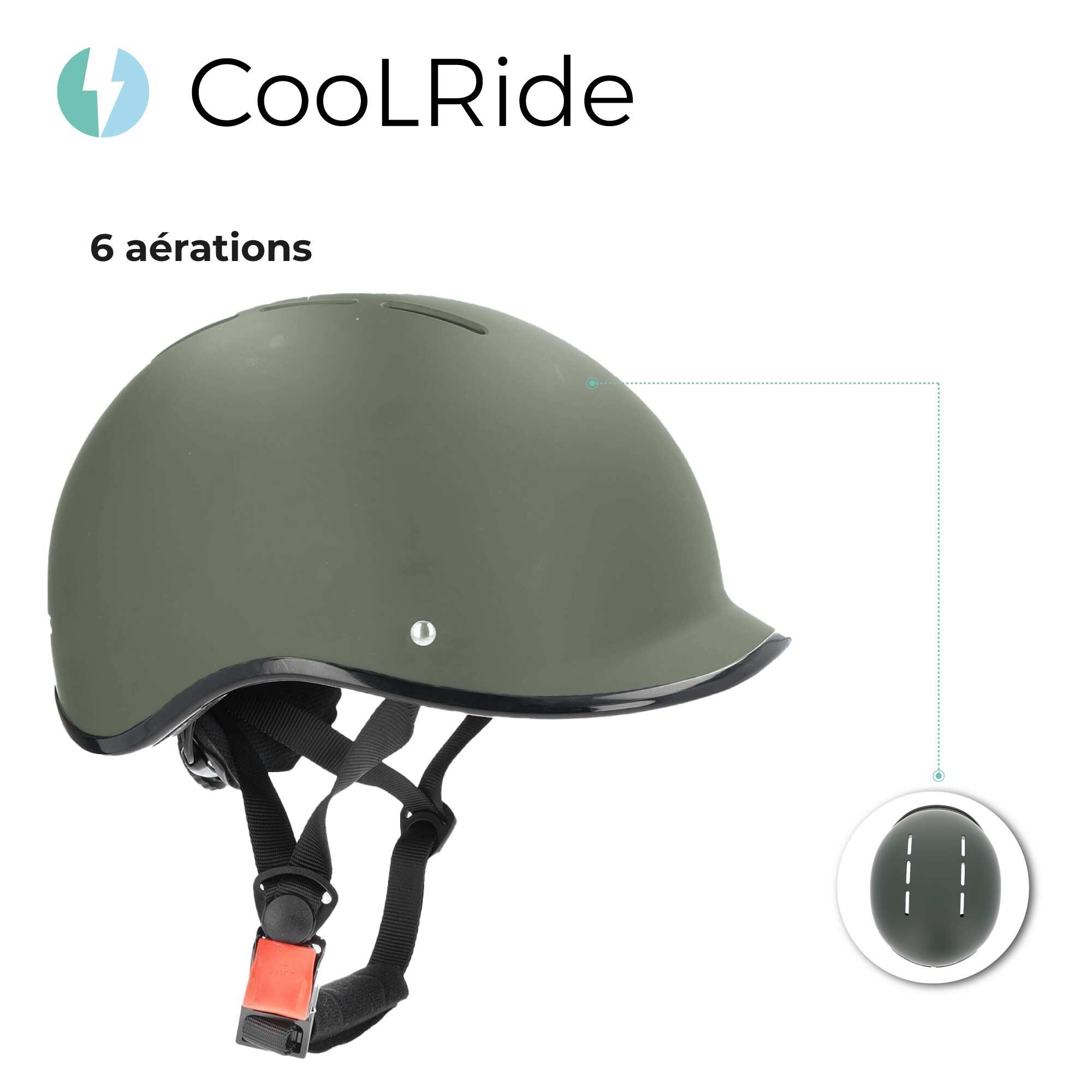 Casco de bicicleta adulto 55-58 cm Multideporte Kaki con visera integrada 5/6