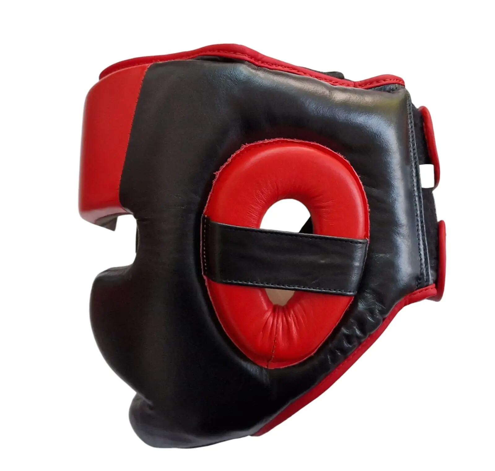Casca box Anastasia Sport, piele naturala, marime L/XL, culoare rosie cu negru 2/7