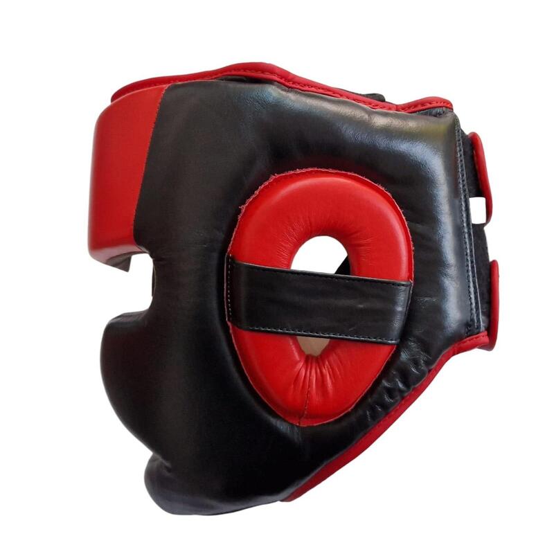 Casca box Anastasia Sport, piele naturala, marime L/XL, culoare rosie cu negru
