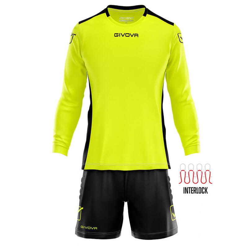 Set Portar Givova Hyguana, Galben Fluo/Negru, 2XL