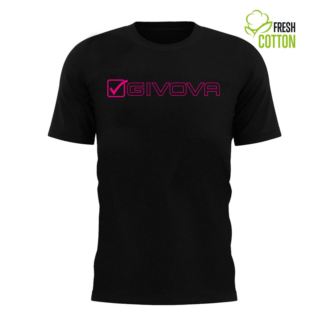 T-shirt uomo givova nero/fuxia 2/3