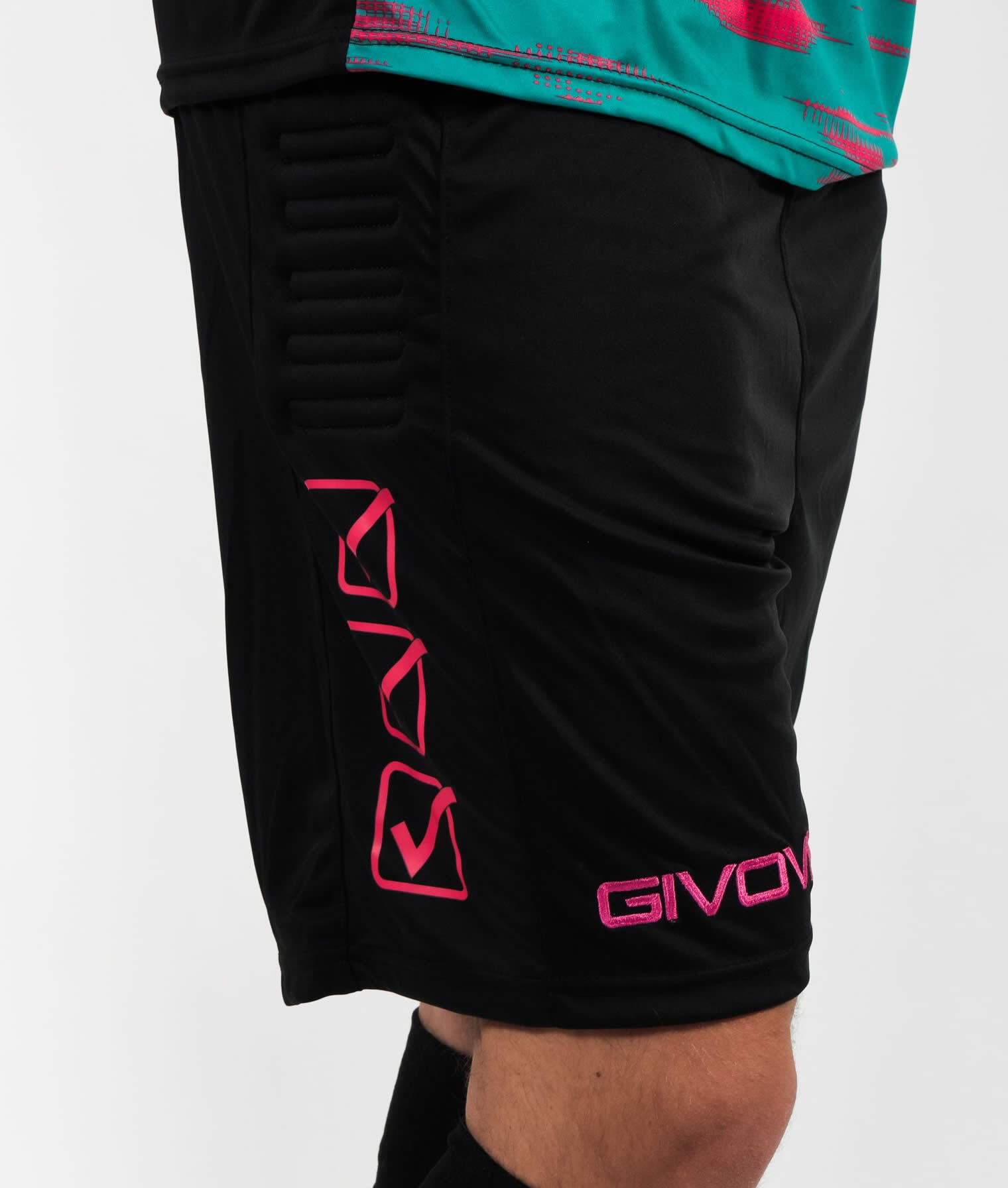 COMPLETO portiere givova verde petrolio/fuxia fluo 6/6
