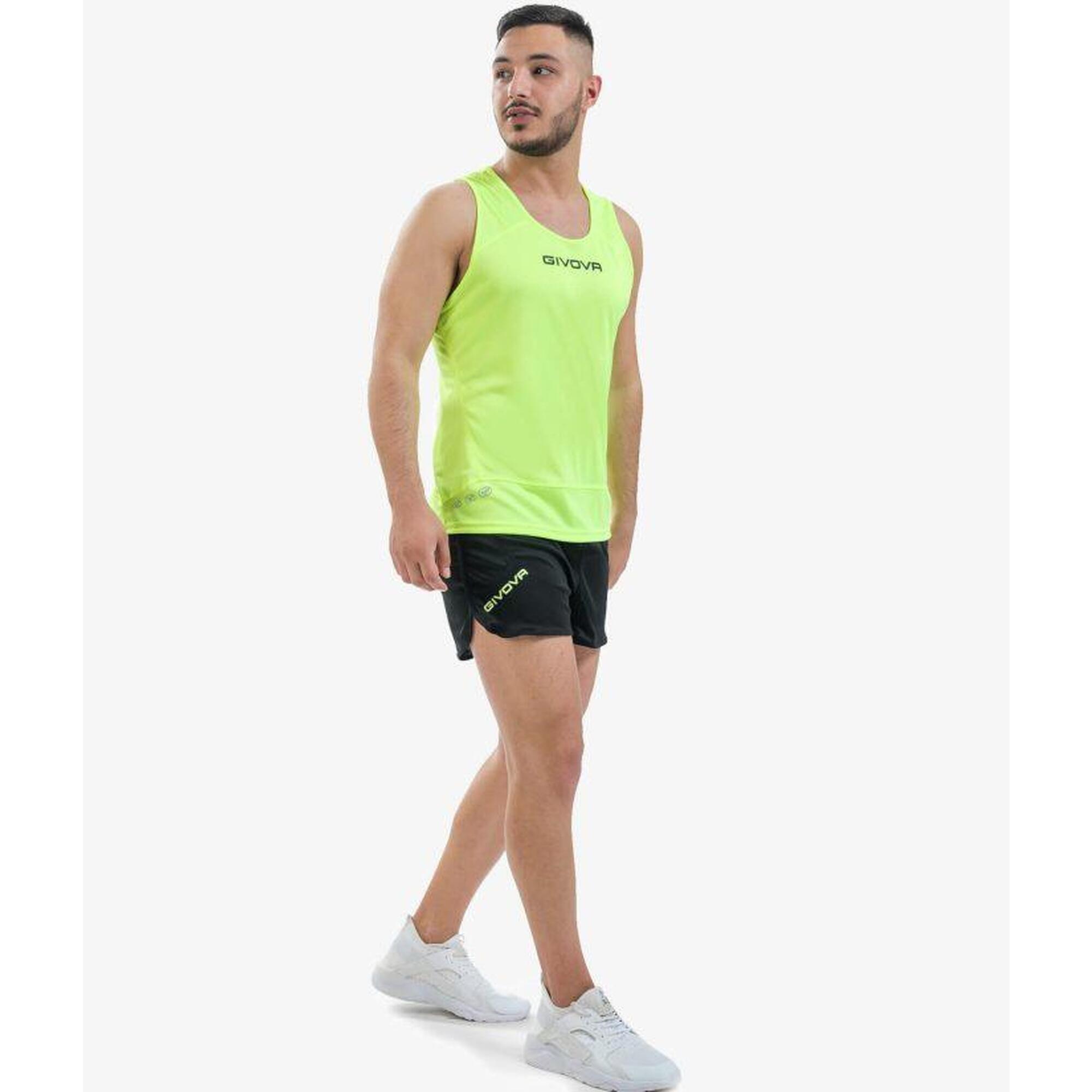 Set Givova New York XL - Galben Fluo/Negru, 100% poliester interlock