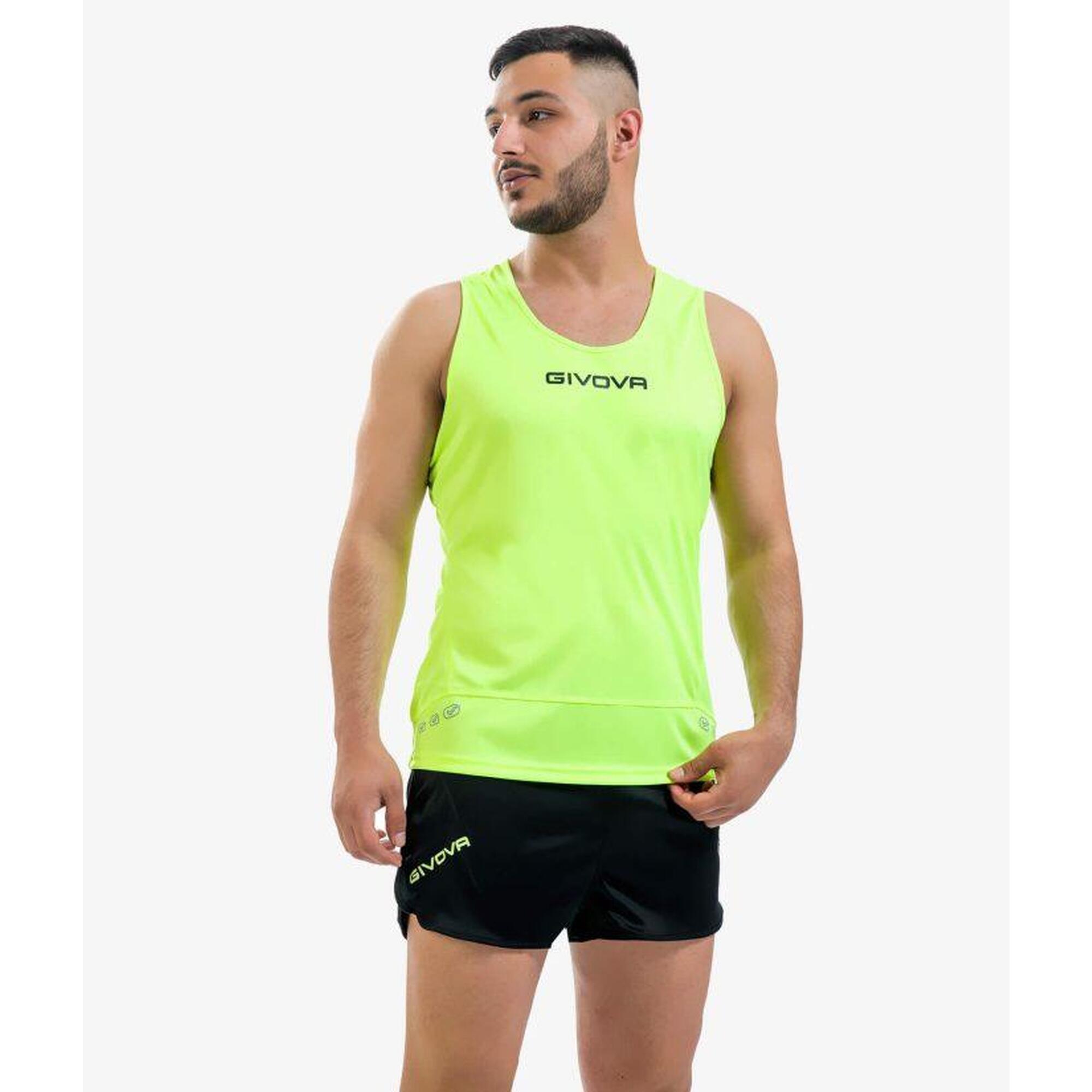 Set Givova New York XL - Galben Fluo/Negru, 100% poliester interlock