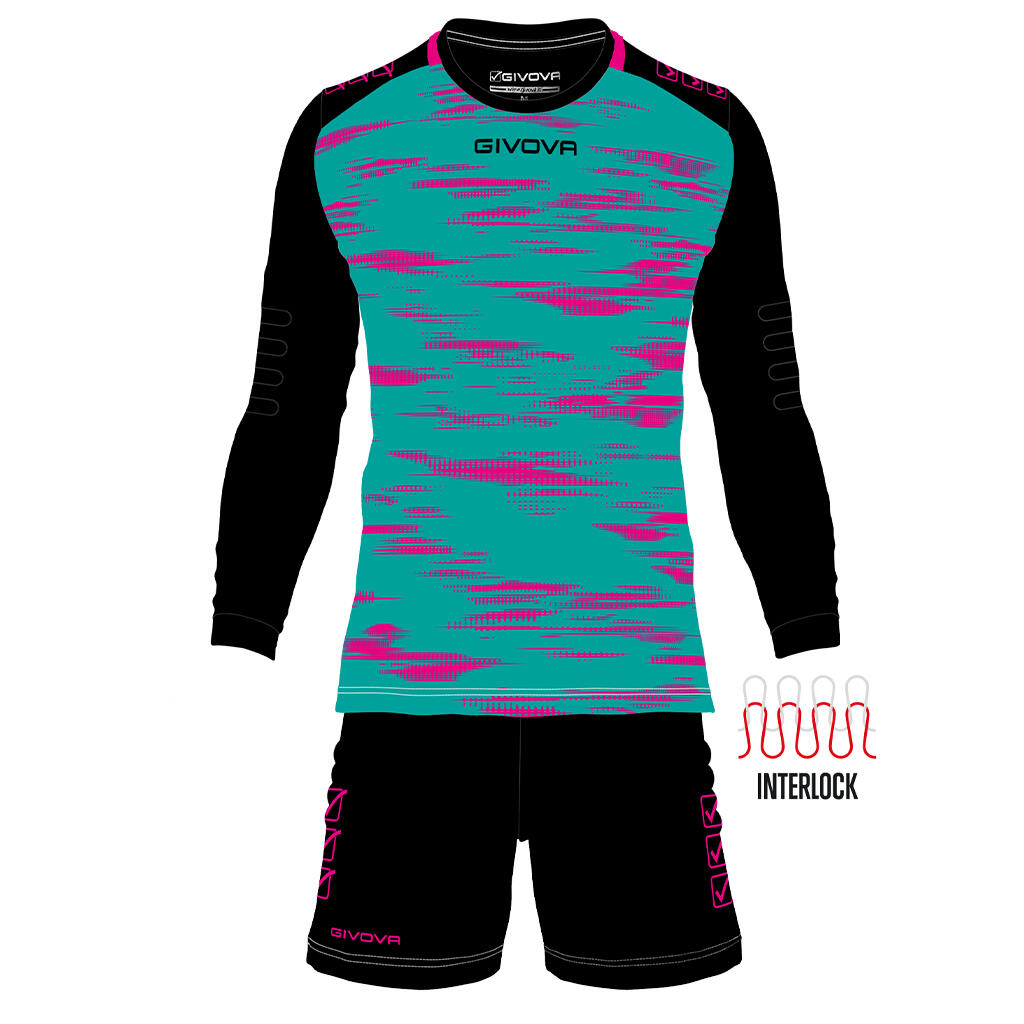 Completi portiere givova verde petrolio/fuxia fluo 2/6