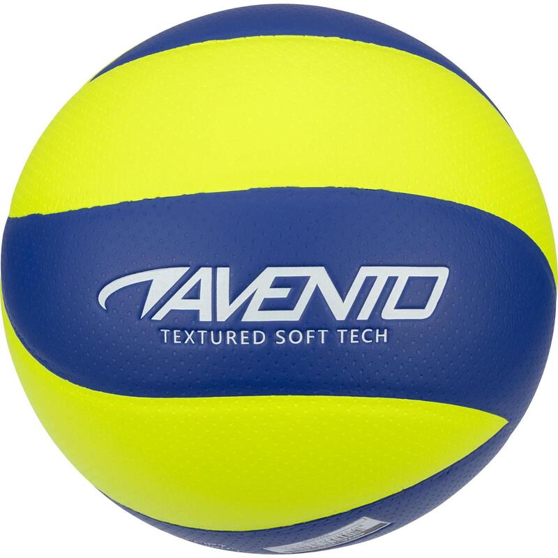 Minge Volei Avento Match Pro, laminata, Albastru/galben fluo