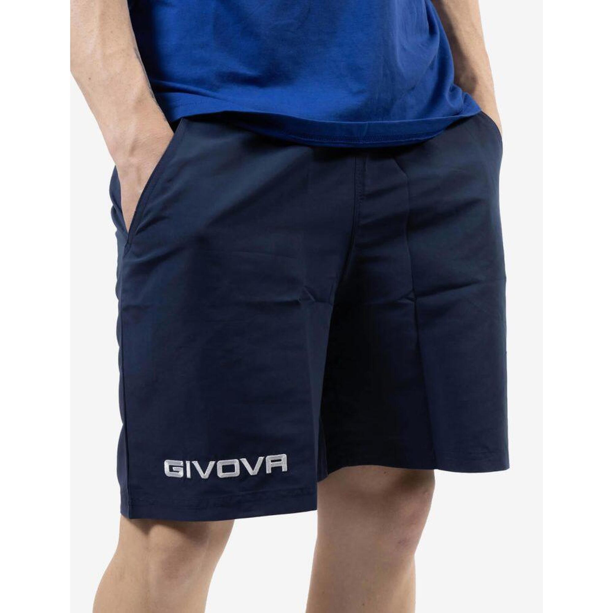 Givova kit: polo bumbac și bermude microfibră, Albastru, 3XL