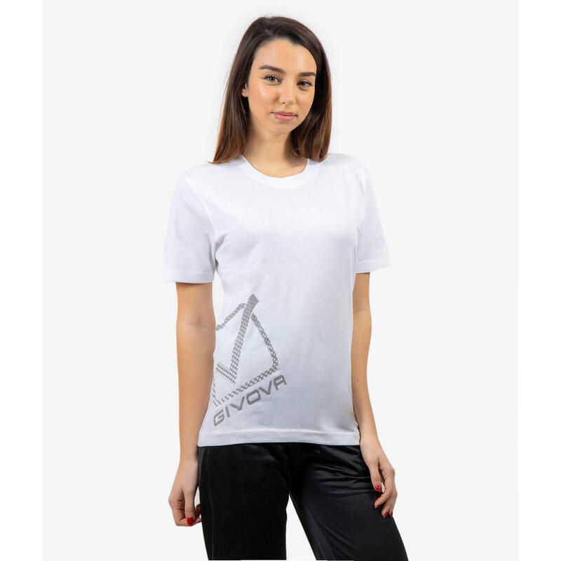 Tricou unisex Givova Reflective, 100% bumbac, alb, 2XL