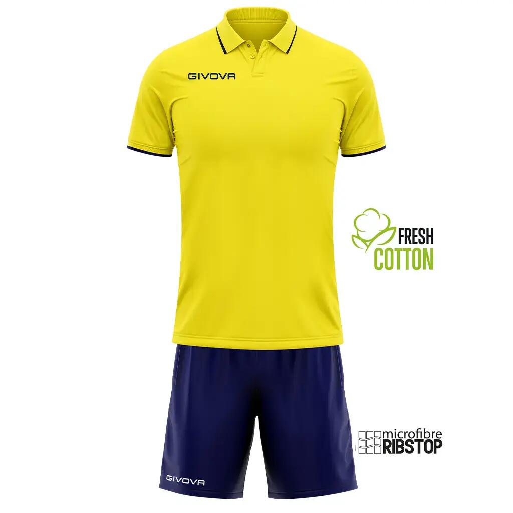 Completi da calcio uomo givova giallo/blu 2/4