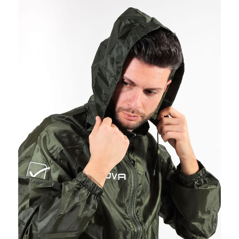 Jachetă ploaie Givova Basico verde militar 2XL
