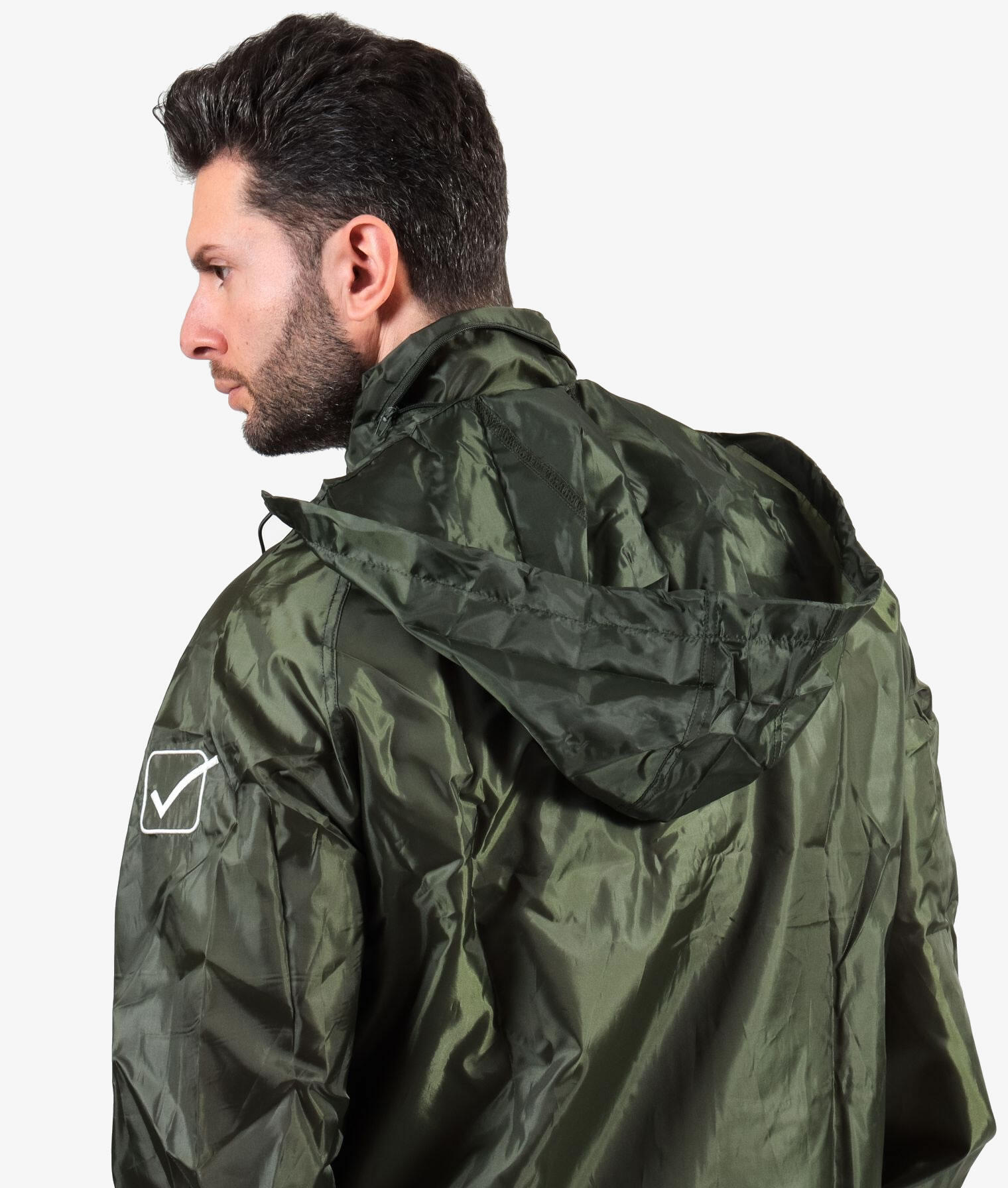 Giacca impermeabile (k-way) uomo givova verde militare 4/6