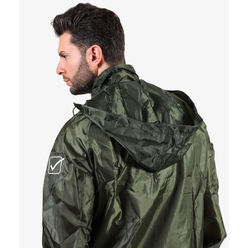 Jacheta ploaie Givova Basico, Verde militar, 3XL