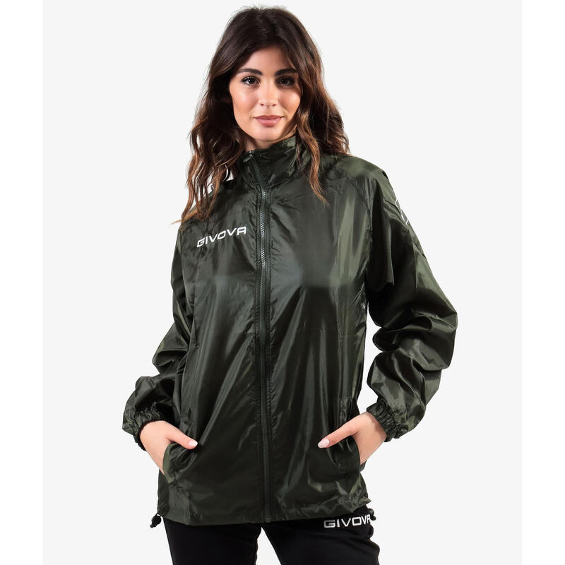 Jacheta ploaie Givova Basico, Verde militar, 3XL