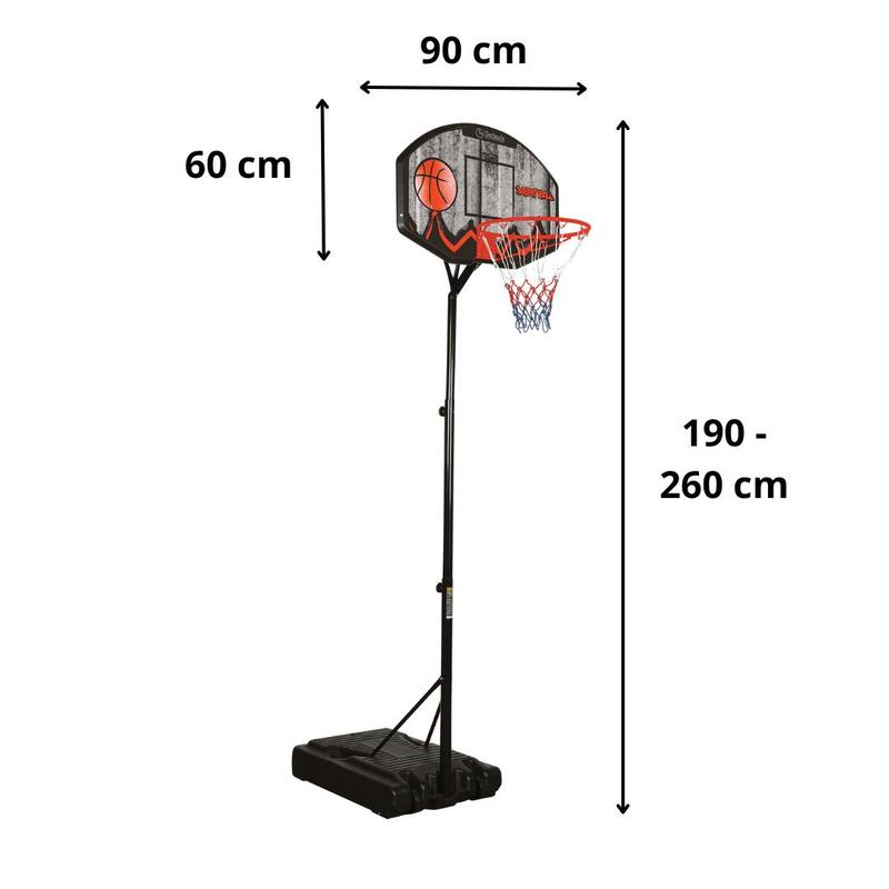 Panier de basket sur pied réglable de 190 - 260 cm - Memphis