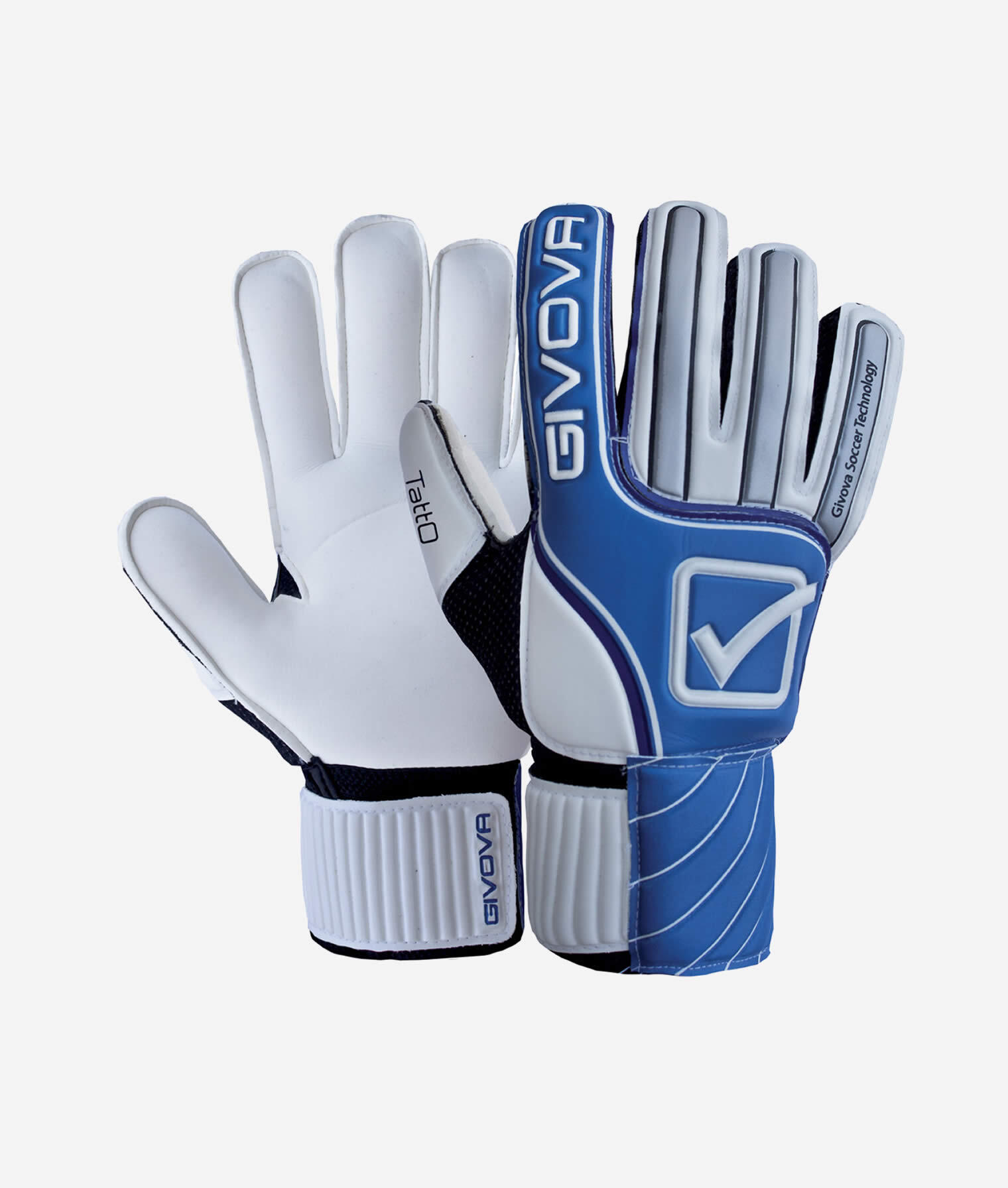 Guantes De Portero Givova Tact Blanco-Azul Real 2/3