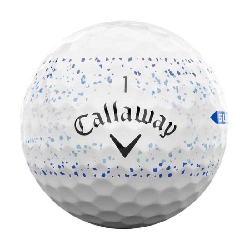 Caixa de 12 bolas de golfe Callaway Supersoft Splatter 360