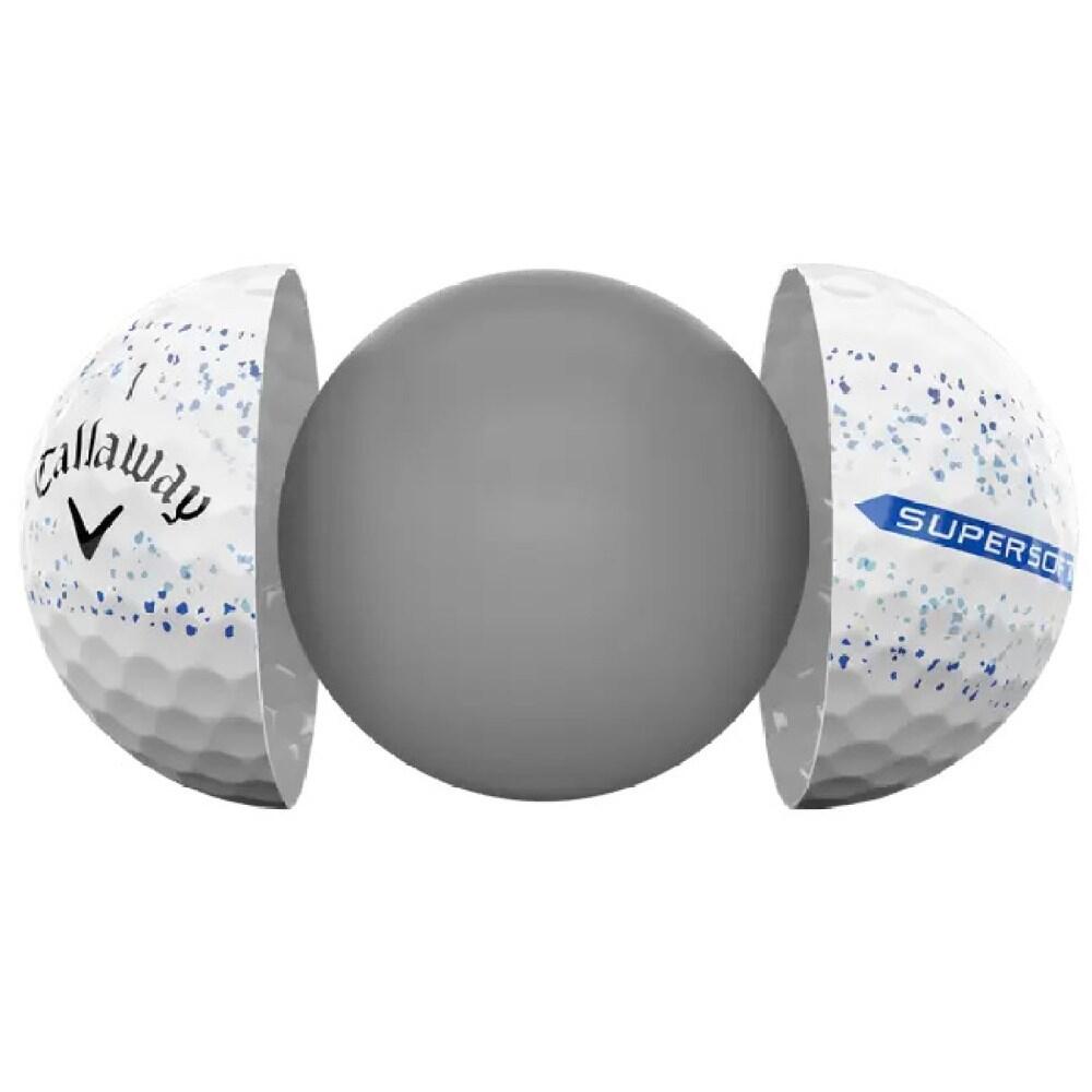 Caixa de 12 bolas de golfe Callaway Supersoft Splatter 360 4/4