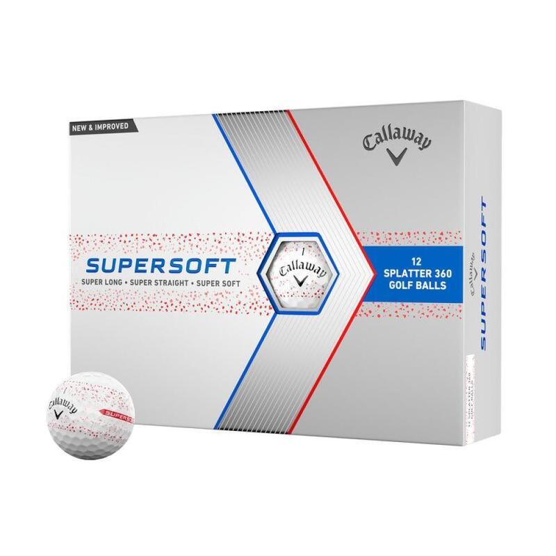 Caixa de 12 bolas de golfe Callaway Supersoft Splatter 360