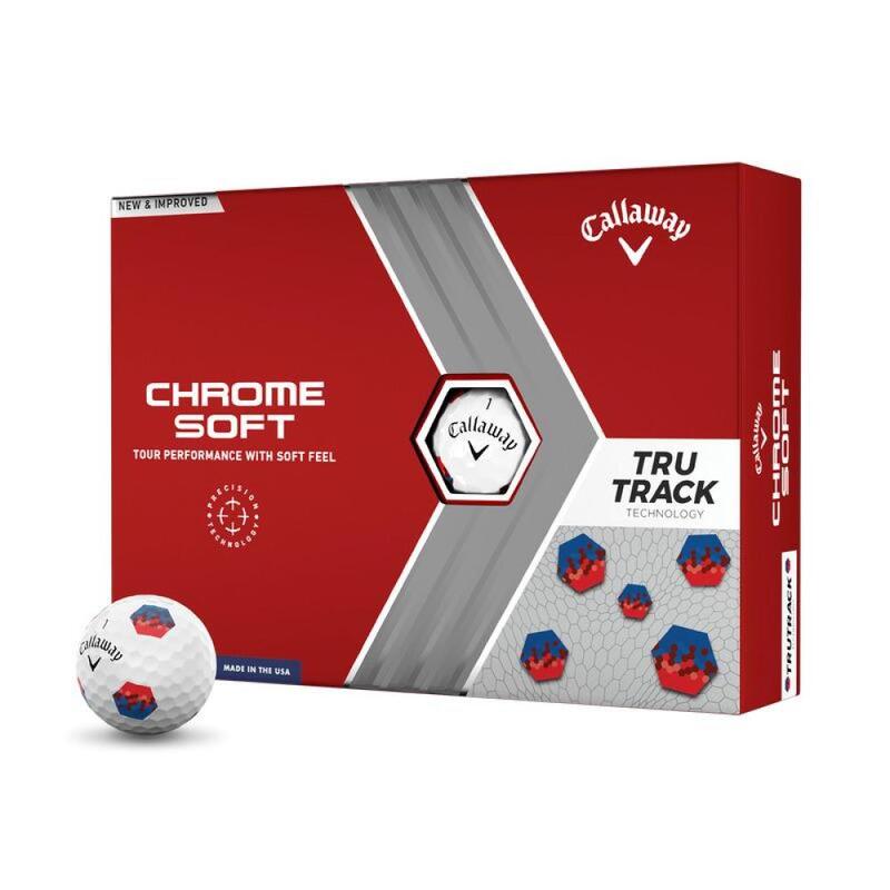 Packung mit 12 Golfbällen Callaway Chrome Soft TruTrack