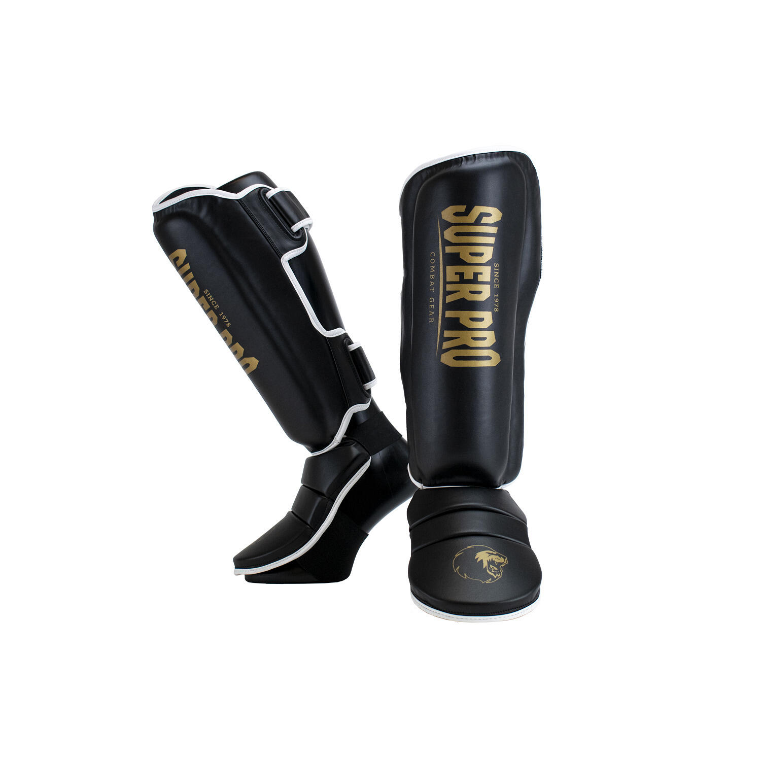 Super Pro "Protector" Shin Guard, XL, Black-Gold