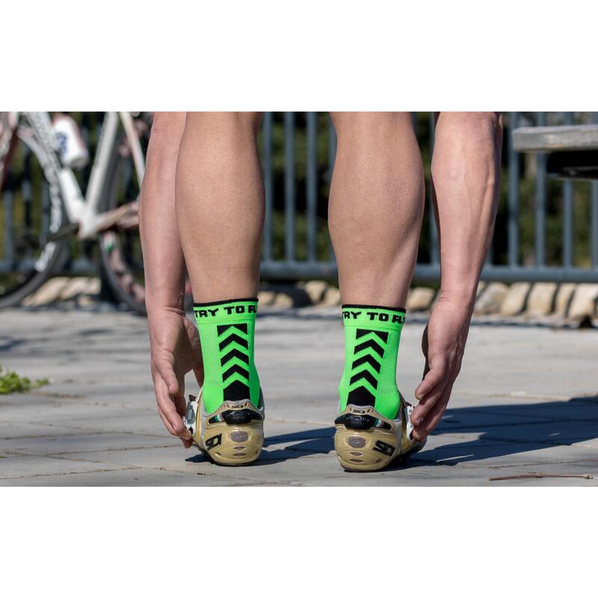 Kerékpáros zokni - Neonzöld