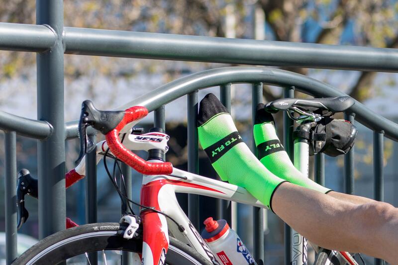 Skarpety rowerowe Skarpety rowerowe Fluo Green 2/3