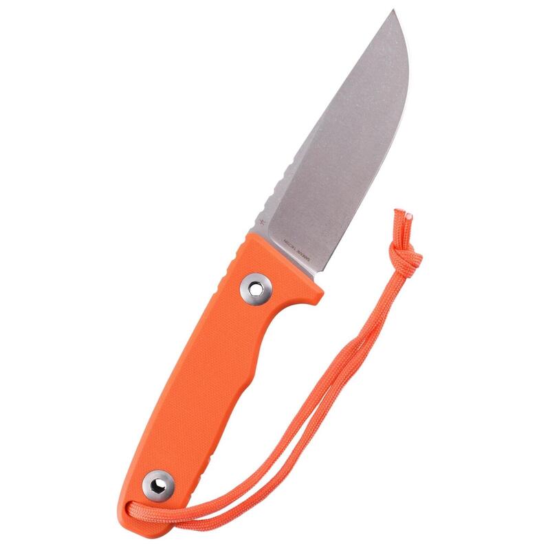 Schnitzel TRI Feststehendes Outdoormesser mit G10 Griff in Orange