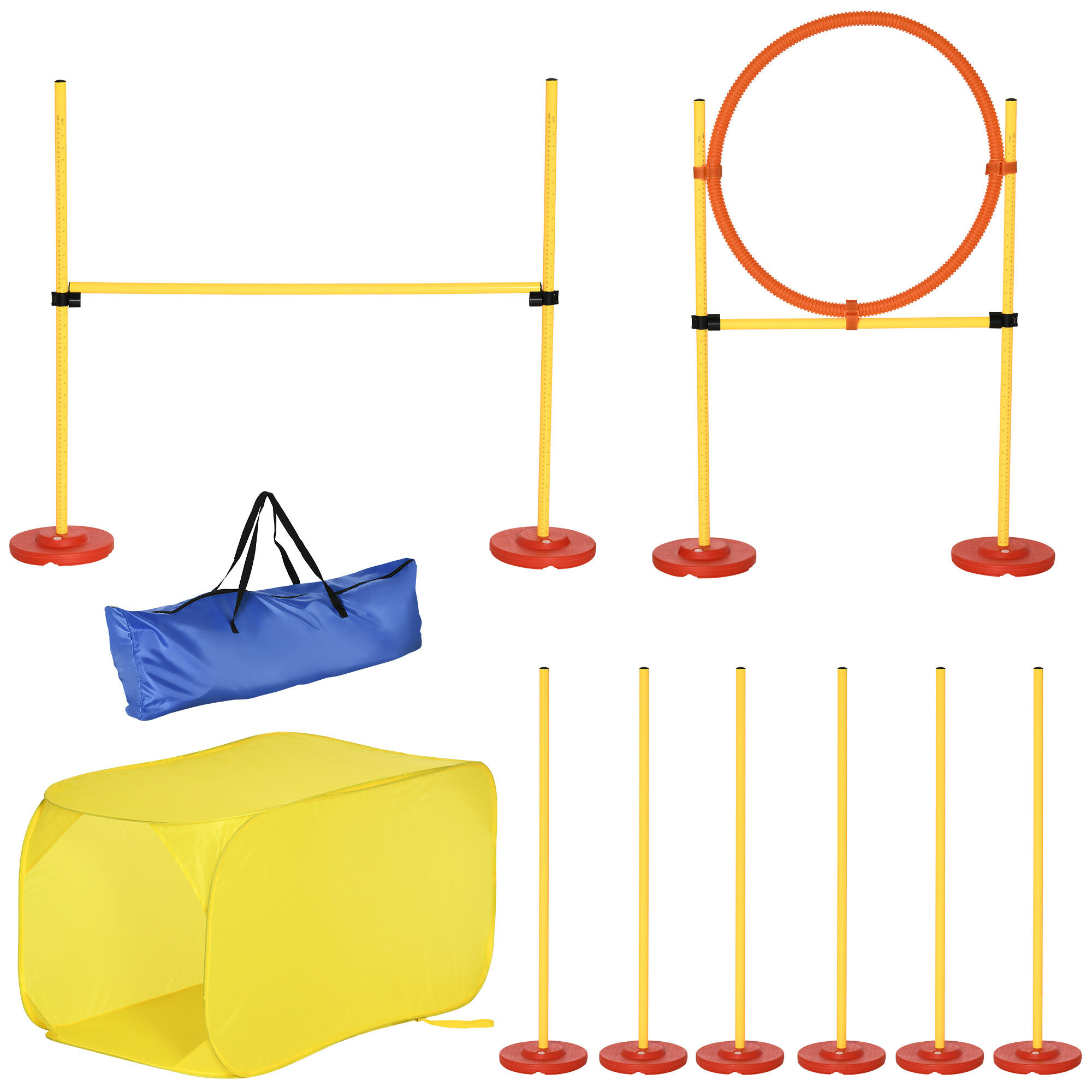 Conjunto de Entrenamiento para Mascotas PawHut 128x23x100 cm Amarillo 2/7