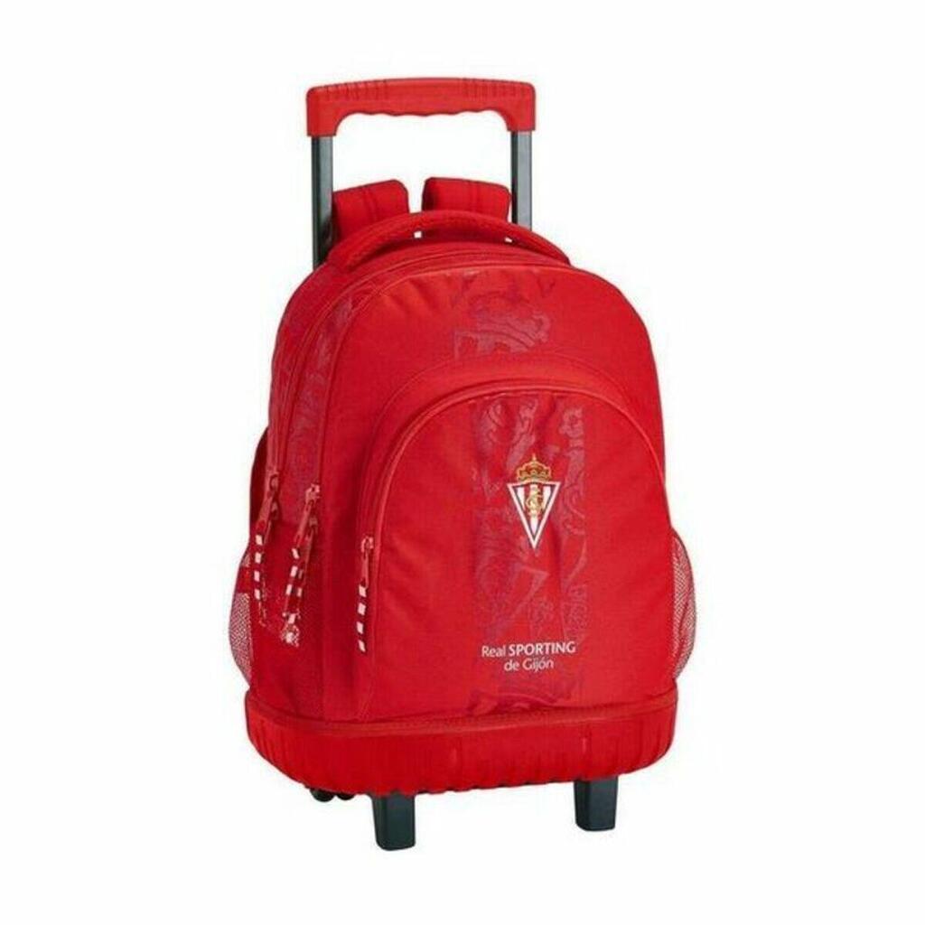 School Rucksack with Wheels Real Sporting de Gijón SF-611972-818 Red