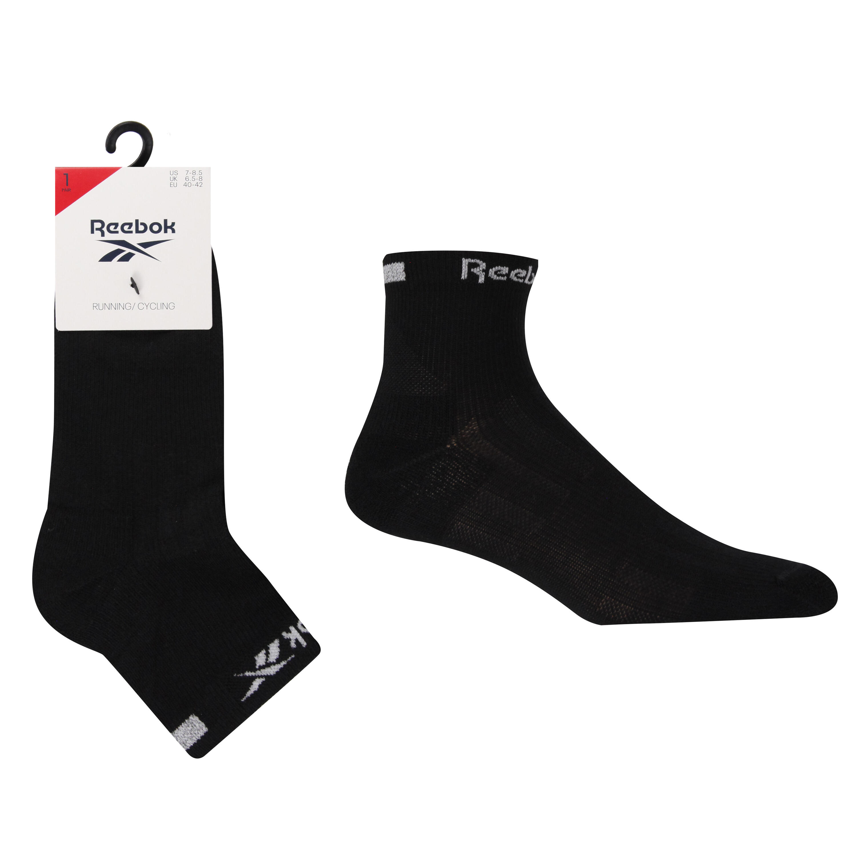 REEBOK 1 Pair Pack Running/Cycling Sports Socks With Mesh Top and Reflective Design