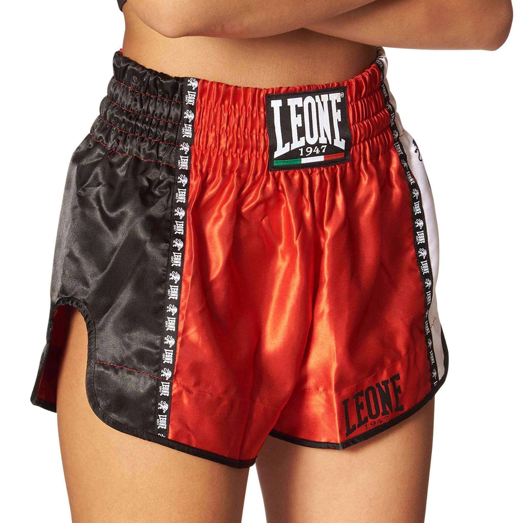 Calções Adultos Short Kick Boxing Muay Thai Leone 1947 TRAINING vermelho 2/4