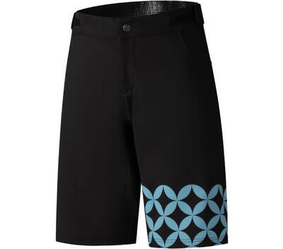 Shimano w's sayama shorts met print, zwart/blauw
