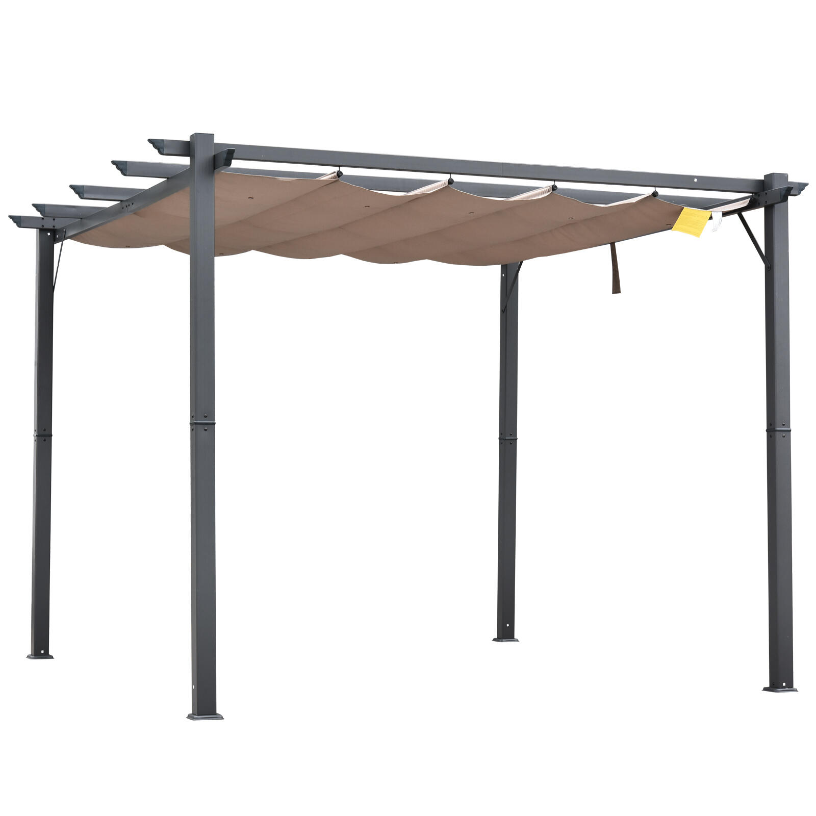 Pérgola 300x300x223 cm cinza e marrom outsunny