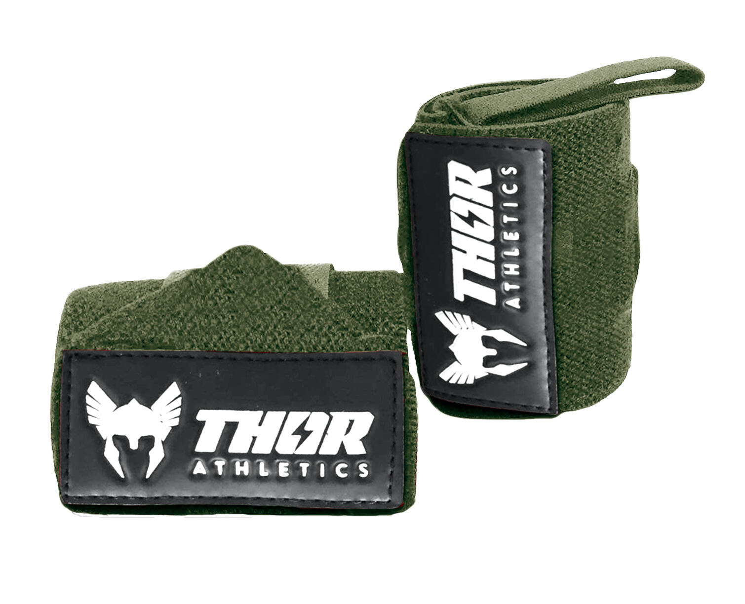 THOR ATHLETICS  Handgelenkbandagen - Krafttraining - 60 cm - Olivgrün - Extra stark