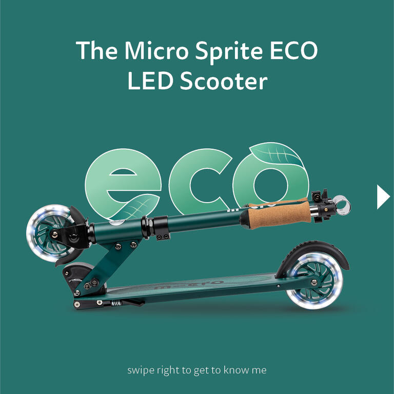 Patinete Scooter  Micro Mini Deluxe LED Glow verde