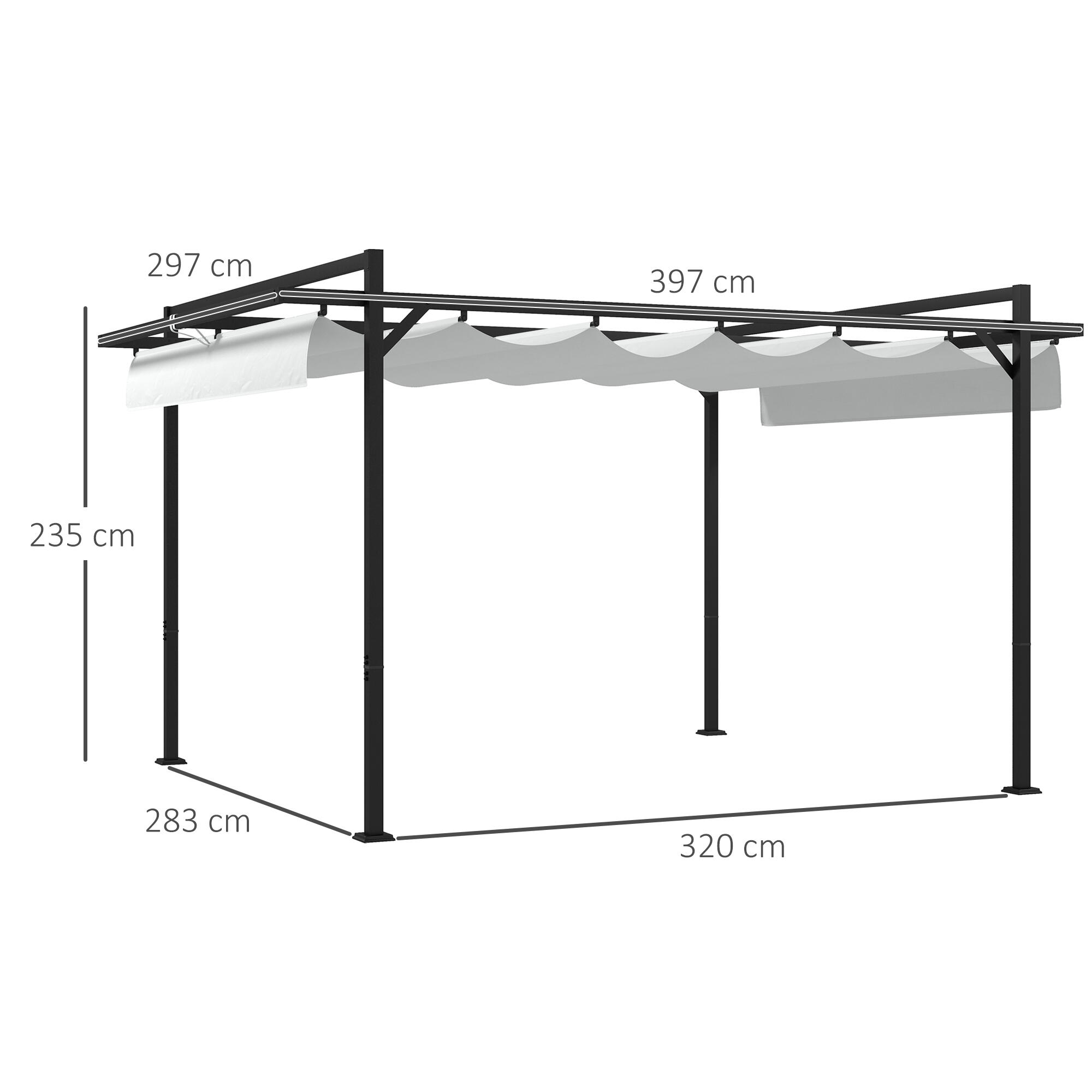Pérgola Outsunny 297x397x235 cm Blanco 3/7