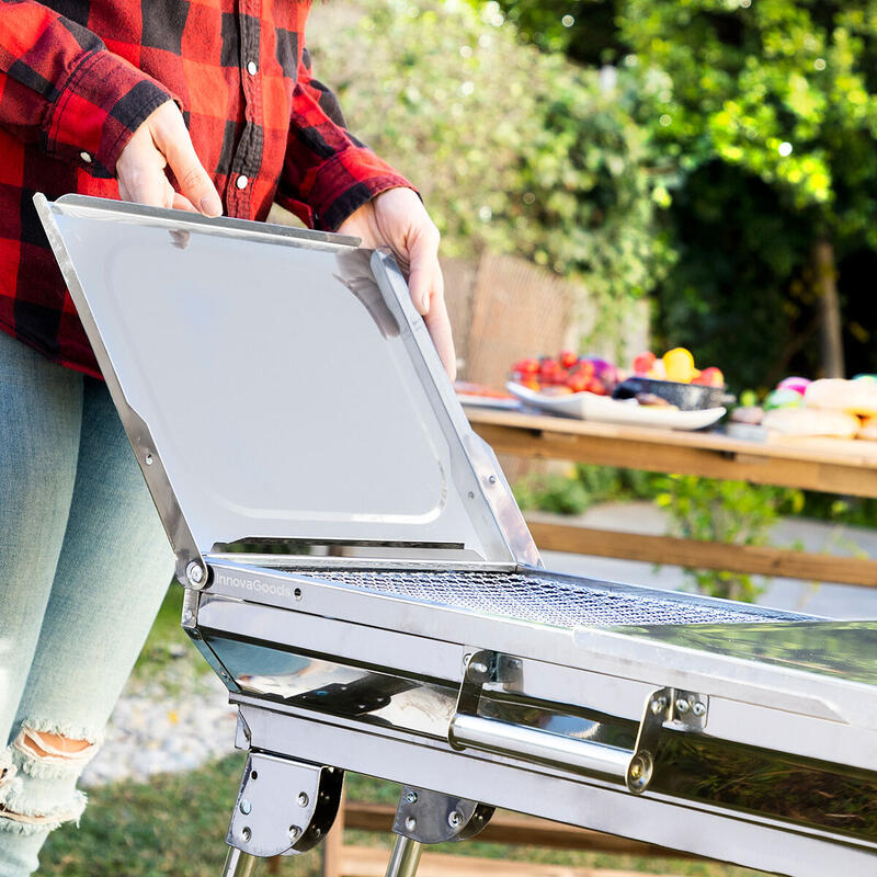Barbecue au Charbon de Bois Pliable en Acier Inoxydable InnovaGoods Charbon