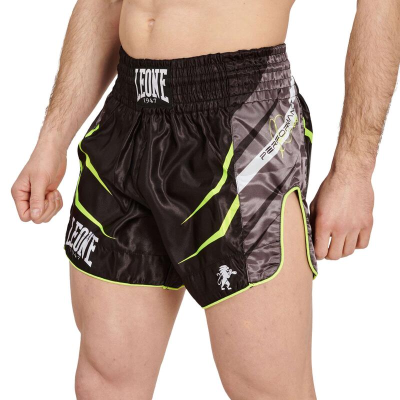 Pantalón corto Short Adulto Kick Boxing Muay Thai Leone 1947 REVO FLUO negro