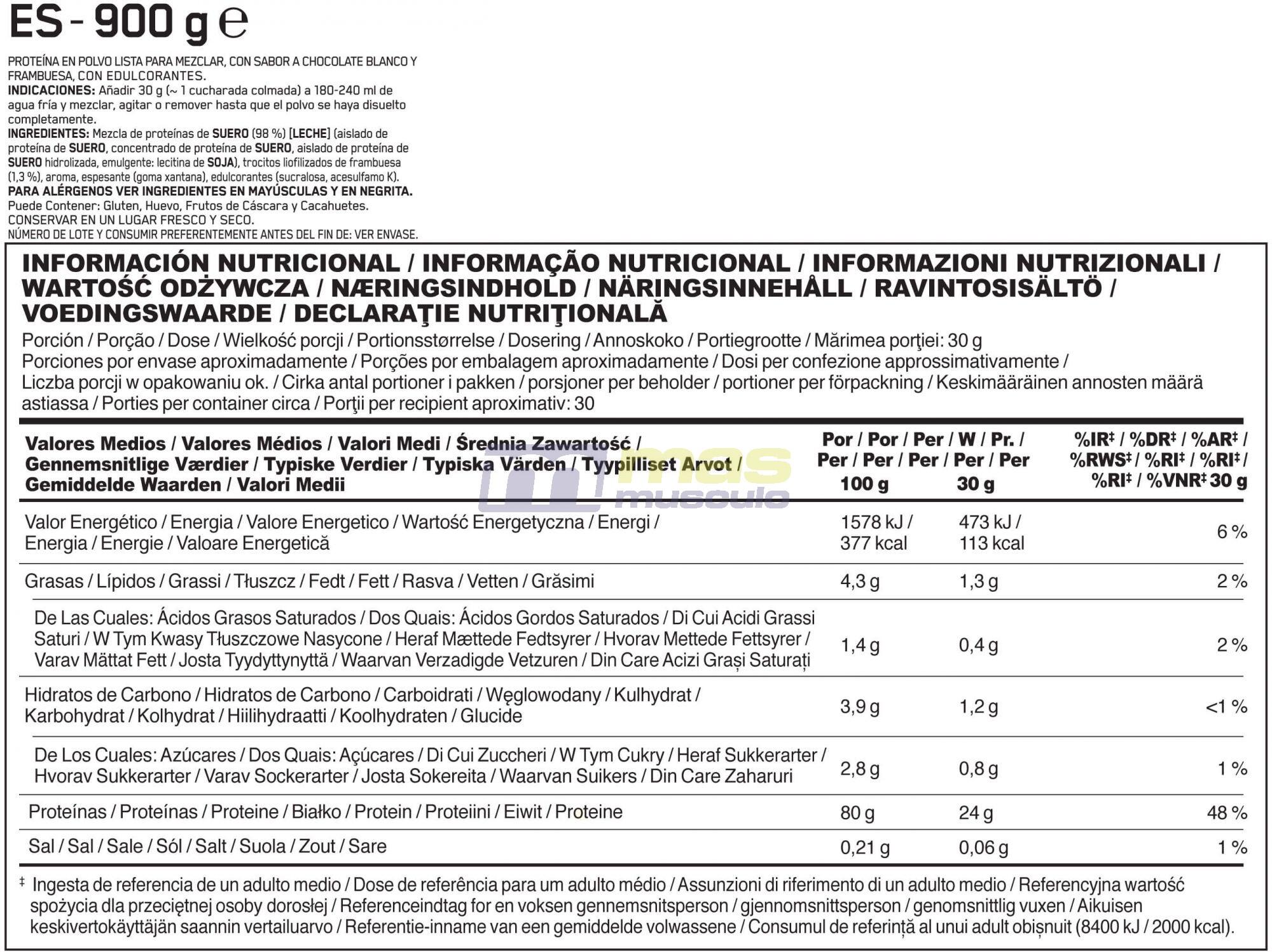 Siero di latte isolato - Gold Standard 100% Whey - Lampone al Cioccolato Bianco 6/6