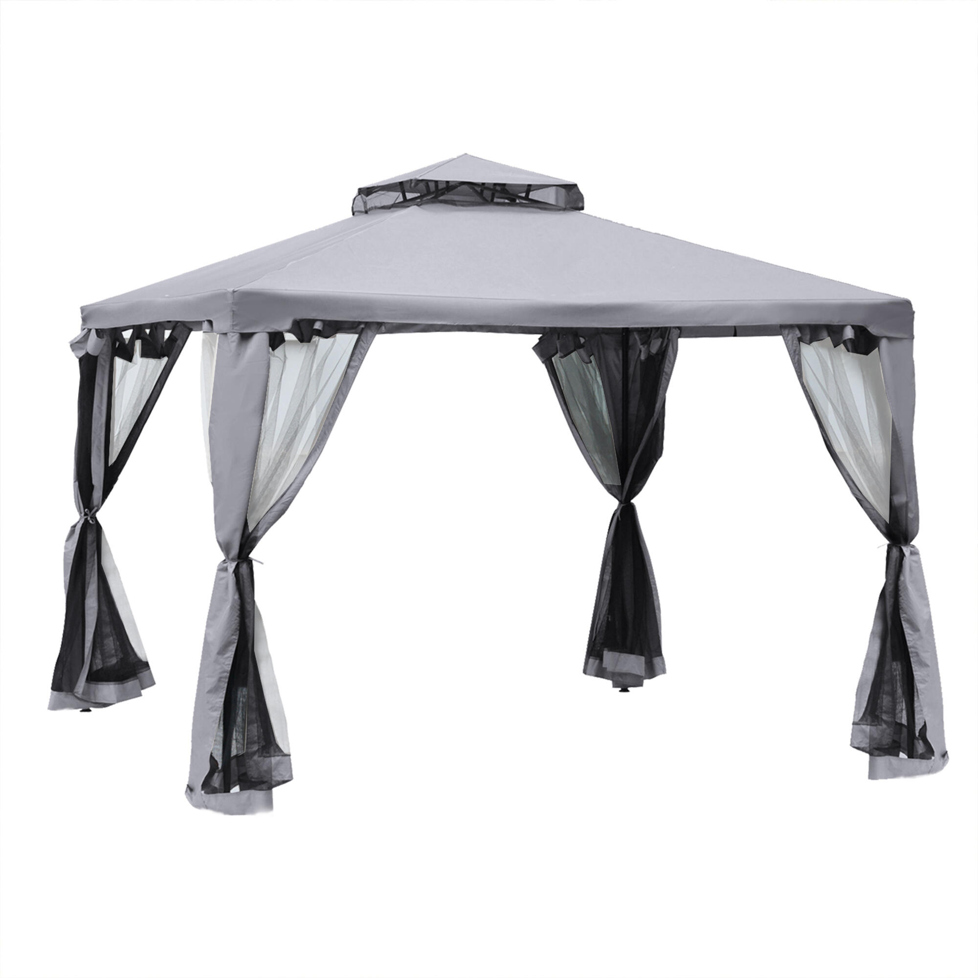 Pérgola de exterior 294x294x265cm cinzento outsunny
