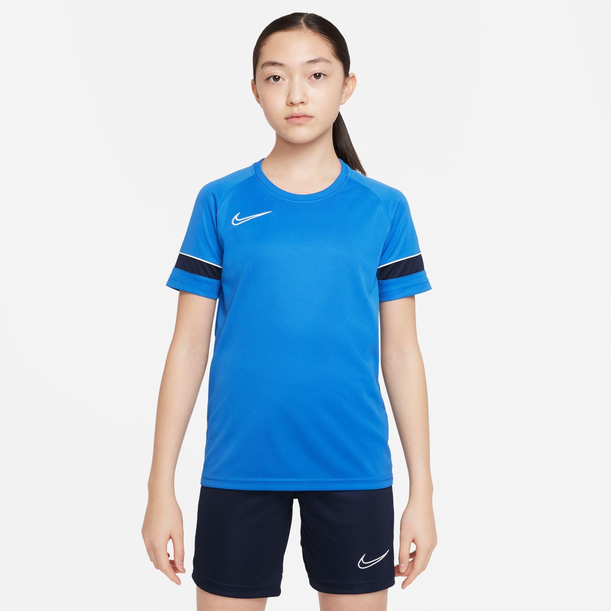 Nike - T-shirt Académie 21 Cw6103-463 - T-shirt Manches Courtes - Bleu|marron|vert - 36 Xs - Decathlon