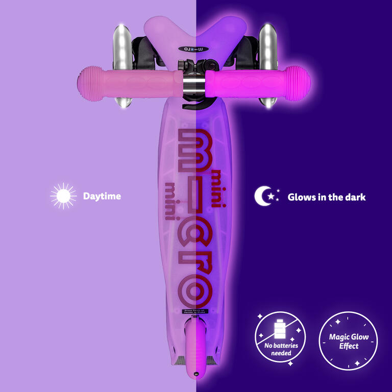 Patinete Scooter 3 Ruedas Micro Mini Deluxe LED Glow rosa